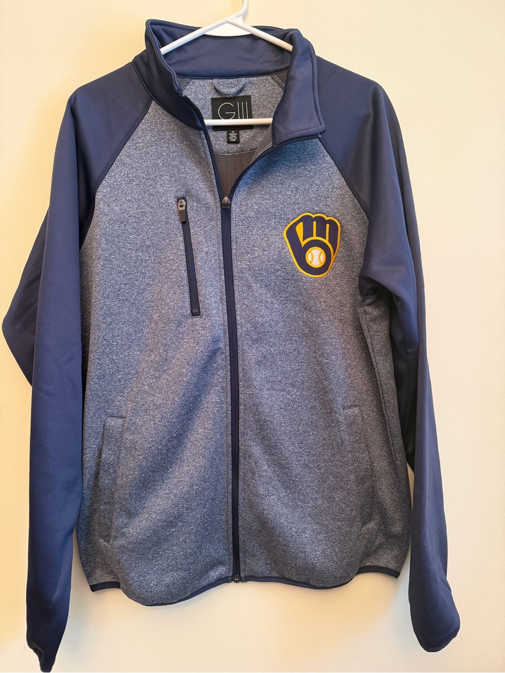 G-III Milwaukee Brewers Full Zip Fleece Sweatshirt